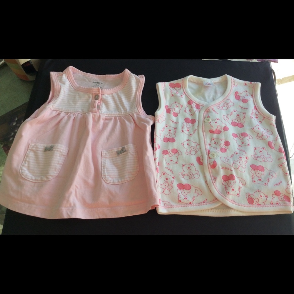 CARTER BABY GIRL DRESS SIZE 12 MONTHS .